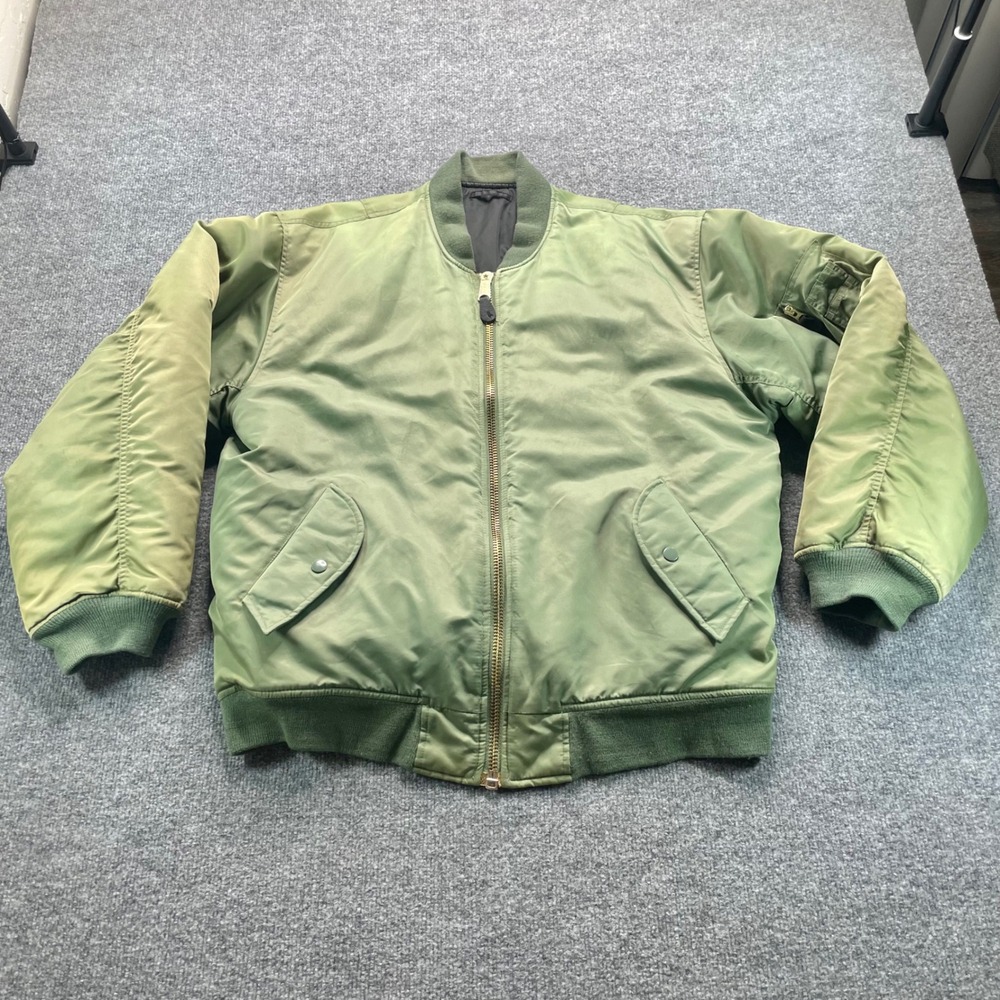 Alliance Worldwide MA-1 Flight Jacket Men M Green Reversible Bomber MIL-J-82790J